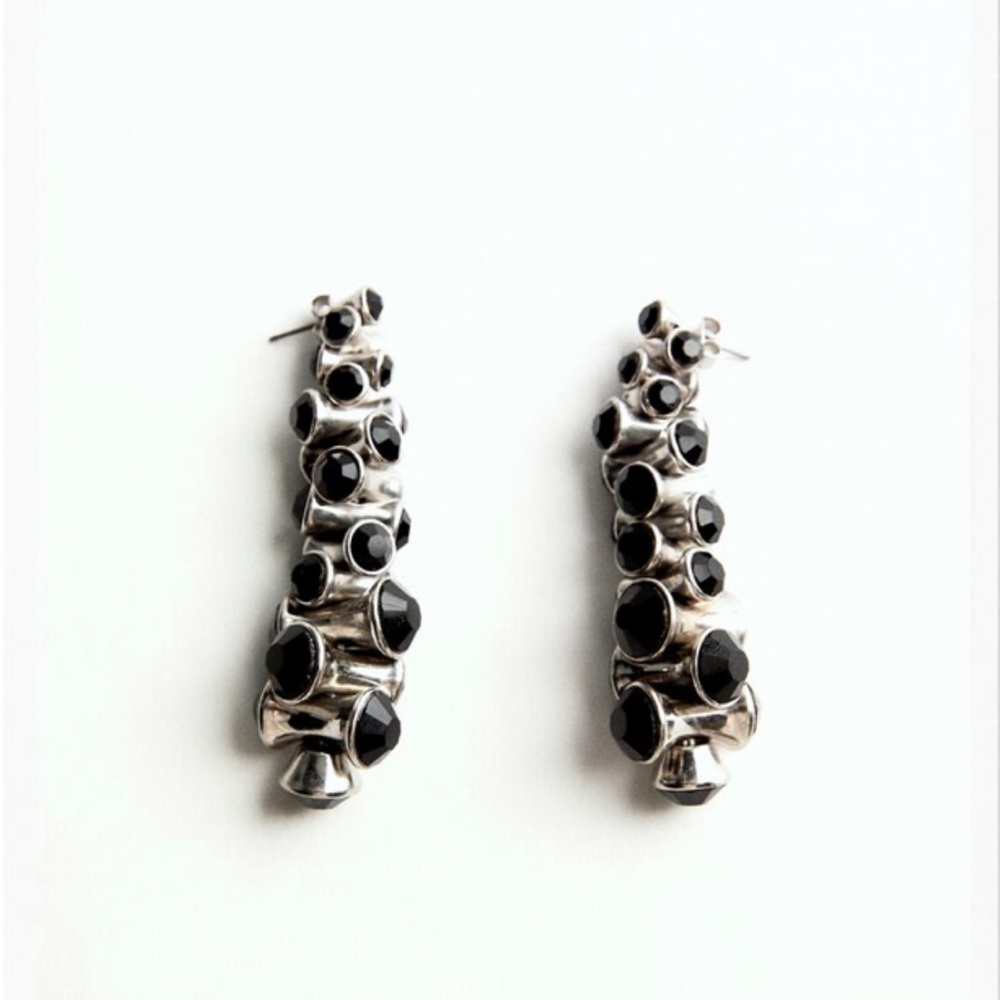 COPY - ZARA BLACK GLASS EARRINGS